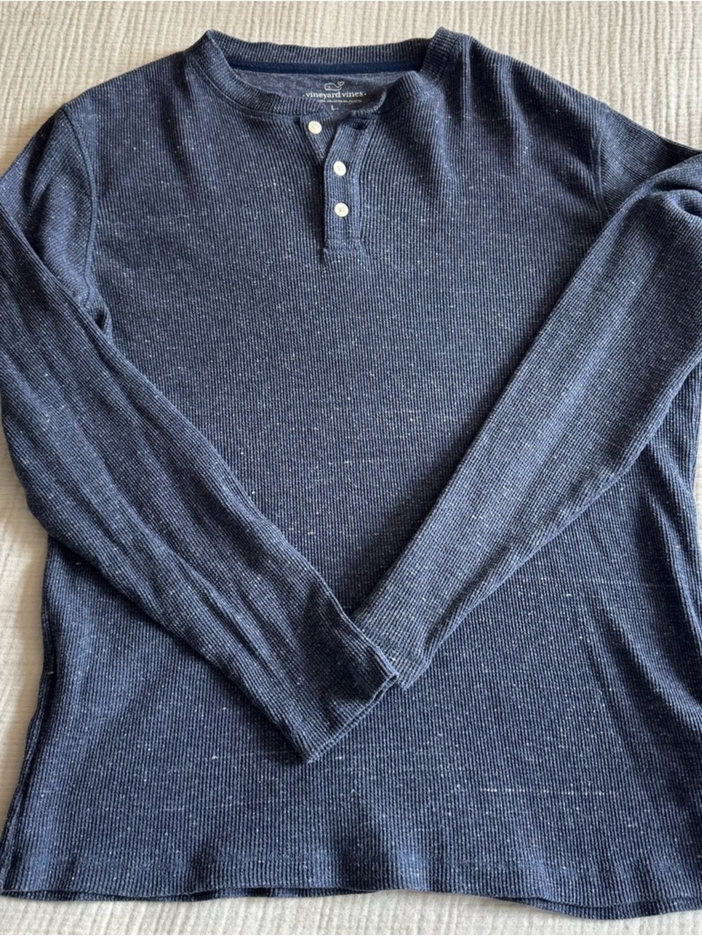 Vineyard Vines Dark Navy Ribbed Henley